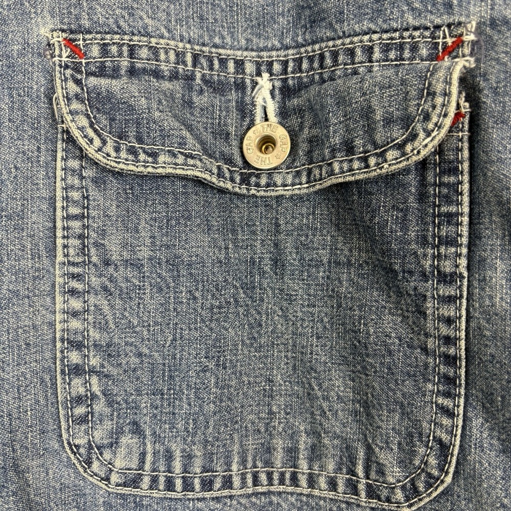 Vintage 90s GAP Denim Chore Jacket Sz Medium M Workwear - Picture 4 of 13